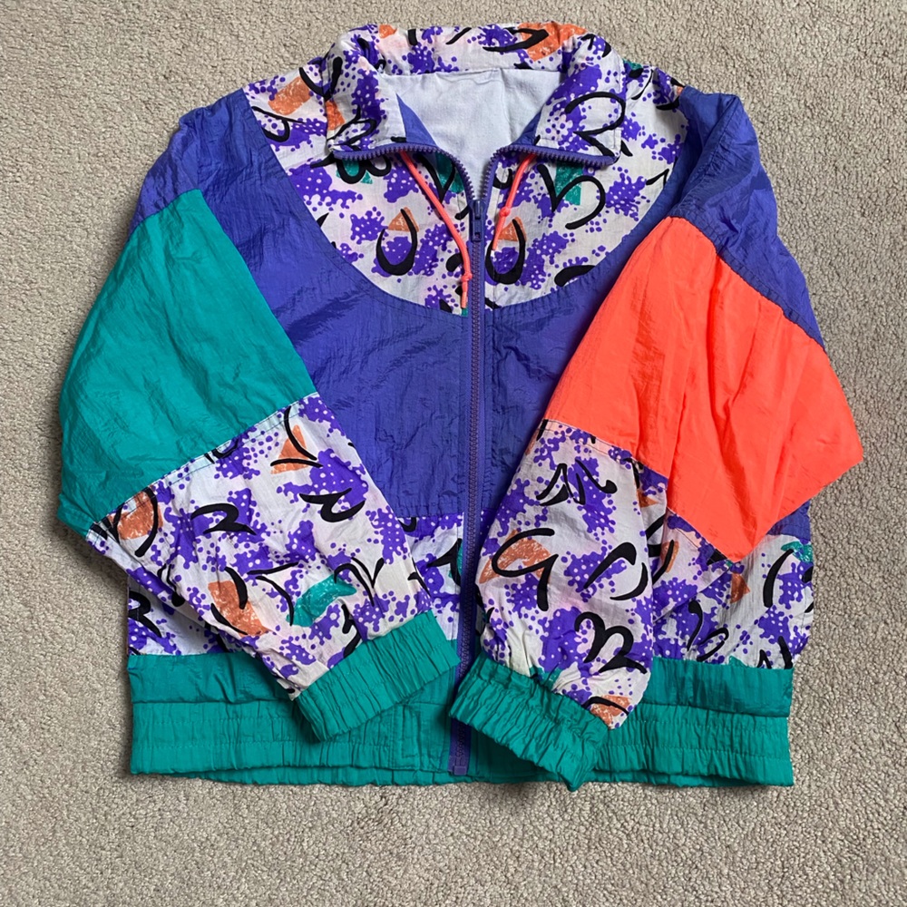 Vintage Giacca Sport Parachute Wear Girls Jacket